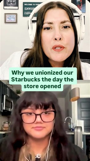 A Starbucks in Columbus, OH unionized the day it opened. Sabina talks about what happened, and why organizing a union is good for everyone, including Starbucks itself! If you’re a partner with questions about our union and what we’ve won so far, go to our website or the link in our bio to get connected with an organizer in your area! #starbucksbarista #tobeapartner #unionstrong #starbuckscups | SBWorkersUnited