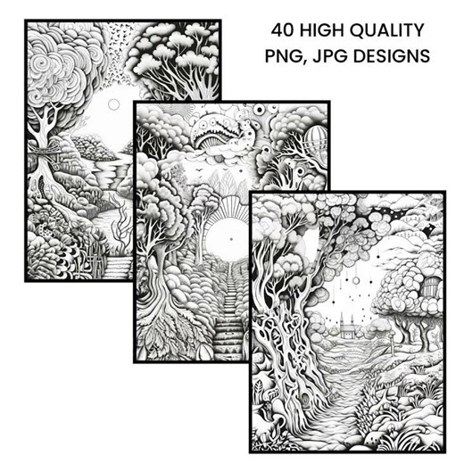 Zen Forest Zendoodle Coloring Pages — 40 Nature-Inspired Printables