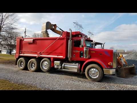 Hauling Stone & Sand in a 2007 Peterbilt 357 Dump Truck w/565 Cummins ISX