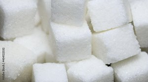 lump sugar close-up on a rotating stand