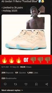 Air Jordan 11 retro "Football Blue" 🧊😮‍💨