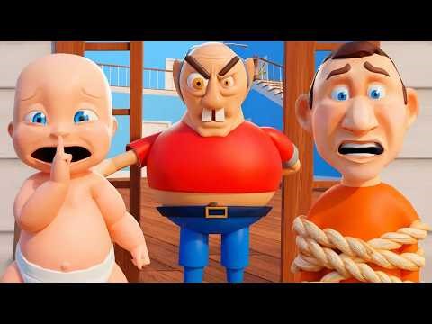 Baby Rescues Daddy From EVIL GRANDPA!