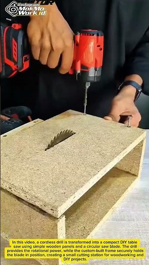 DIY Mini Table Saw Build | Amazing Cordless Drill Workshop Hack