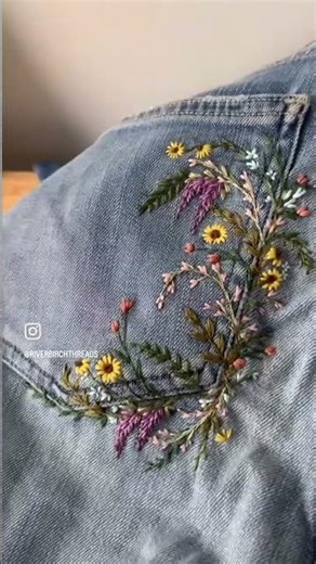 Mending jeans using embroidery Part 2 #embroidery # #mending