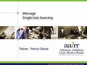 iManage Single Line Search