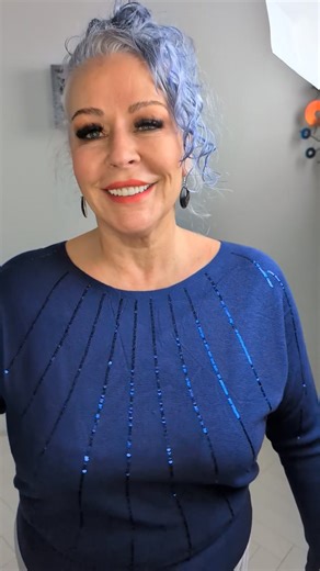 Supersoft blue sweater with subtle blue sequin detail💙✨ | Poppet's Place