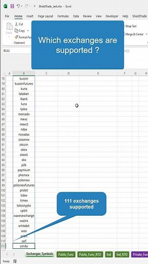 Crypto Exchanges in Excel #algotrading #excel #cryptoexcel, #cryptosheets