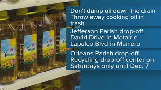 Thanksgiving cooking oil disposal: Drop-off locations near you