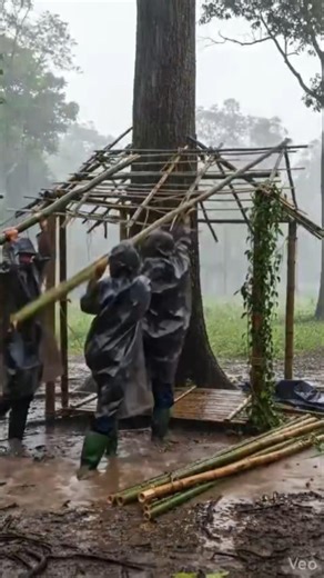 From Ruins to Survival Shelter ⚡ Extreme Forest Restoration in a Storm
