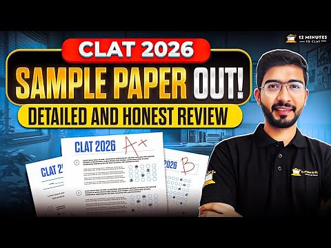 CLAT 2026 Sample Papers OUT! 🚨| CLAT 2026 New Pattern & Difficulty Level Analysis