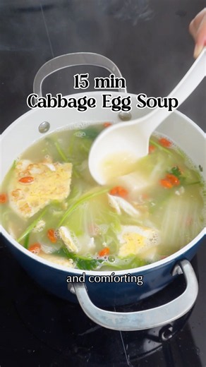 15 min cabbage egg soup #soup