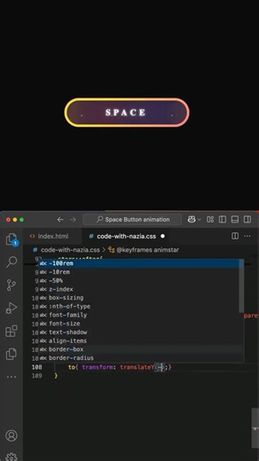 CSS Space Button Animation #coding #htmlcss #cssanimation #cssbutton #starbutton #shorts #GlowButton