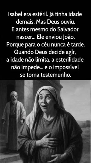 ISABEL ERA ESTÉRIL… até Deus dizer: ‘Nada é impossível’ (Lucas 1:37) #shorts, #viral, #jesus, #bible