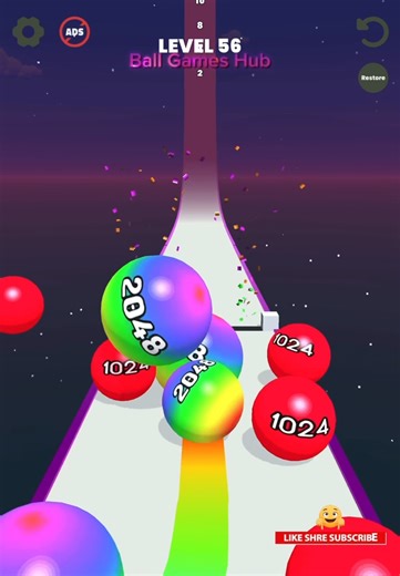 So Satisfying 😌🔥 | Perfect 2048 Ball Run Combos You’ll Love #shorts