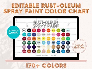 Editable Rustoleum Spray Paint Color Chart Template, Custom Color Chart for Etsy Shop, Rustoleum Color Chart, Spray Paint Color Sample - Etsy UK