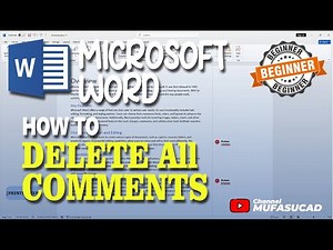 Microsoft Word How To Delete All Comments