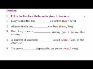 1st PUC English grammar workbook. subject verb agreement key answers @learneasilyhub