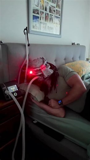 Practical? Hardly. Functional? Absolutely. Frickin awesome? You already know. SleepHQ presents: The Predator 3000 #cpapmask . If it leaks… we can fix it. #halloween #sleepapnea #sleephq #sleep #cpapmask #snoring #cpapmachine #resmed #breathe #fun #funny #lol #lmao #fyp | Uncle Nicko