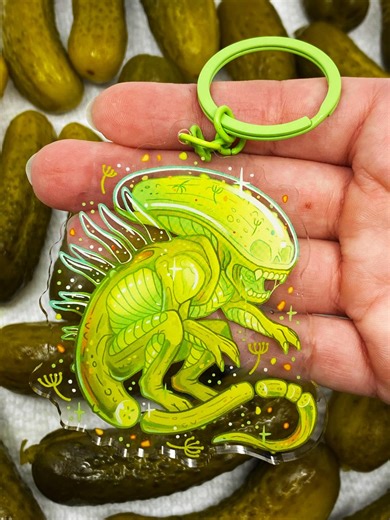 Pickle Alien Acrylic Keychain – Transparent Xenomorph Monster - Etsy Australia