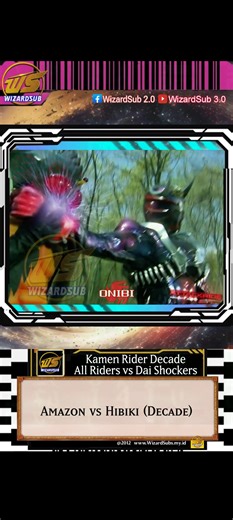 Kamen Rider Decade The Movie: All Riders vs. Dai-Shocker (劇場版 仮面ライダーディケイド オールライダー対大ショッカー, Gekijōban Kamen Raidā Dikeido: Ōru Raidā Tai Daishokkā, "Masked Rider Decade The Movie: All Riders vs. Dai-Shocker") is a Japanese superhero Tokusatsu Summer Movie for Kamen Rider Decade, double-billed with Samurai Sentai Shinkenger The Movie: The Fateful WarIcon-crosswiki. The film also features an early-bird appearance from Kamen Rider Double, the main protagonist of the series following Decade, Kamen Rid