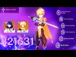 MC Electro C6 & Raiden Shogun Ei Combo Damage Showcase Gameplay - Genshin Impact 2.1