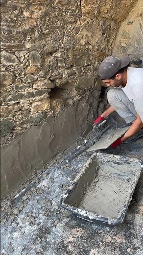 Enduire un mur,crépi traditionnel #renovation #construction