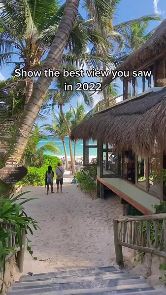 Walking onto tulum beach start of 2022 🫶🏼 #travel #travelbucketlist #tulummexico #tulumbeach