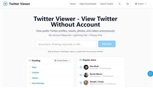 Twitter Web Viewer V2