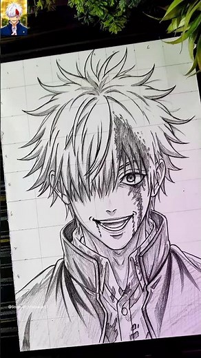 Gojo Satoru Drawing (Injured) 🔥| Jujutsu Kaisen Anime Drawing #shorts #gojo #drawing #anime #art