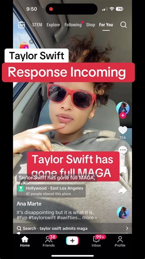 Taylor Swift is defended by Blabbertok against a Content Creator who thinks that Taylor Swift has gone full on MAGA. #taylorswift #tsthelifeofashowgirl #swifties #swifttok #blabbertok @Taylor Swift