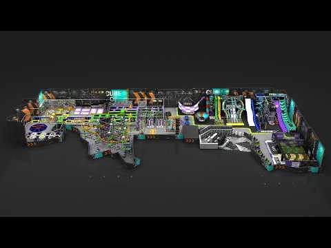 Cyber Indoor Playground 3D Rendering Tour | Family Entertainment Center Design by Dream Garden
