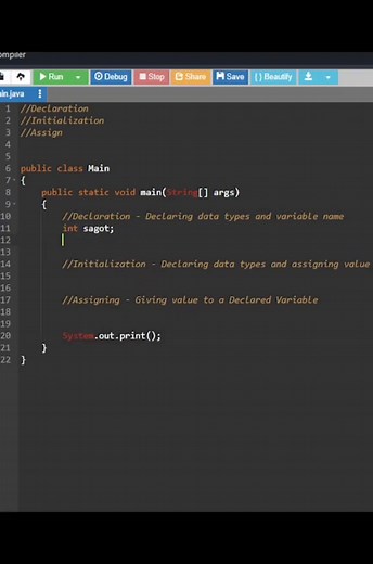 Java Declaration and Initialization Tutorial in Tagalog