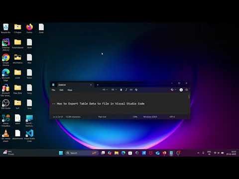 Export table data to File in vscode