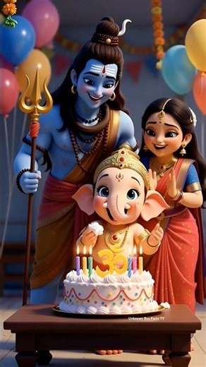 Happy Birthday Ganpati Bappa 🎉 | Adorable Ganesh Cake Celebration | Divine Animation