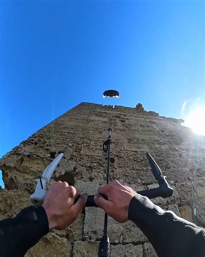 Parkour or kitesurfing? How about both 🤯 Enrico Van De Laar is a master with his kite a $500 #GoProAwards recipient 👉 GoPro.com/Awards | GoPro