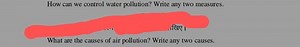 How can we control water pollution? Write any two measures.Wh... | Filo