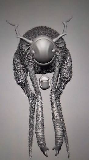 So much fun grooming FiberMesh in ZBrush for iPad with my custom brushes! #zbrushforipad #fibermesh #conceptart #concept #creaturedesign #creature #3D | Pablo Munoz G.