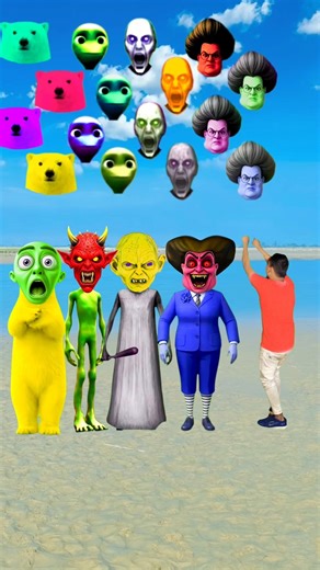 Scary Teacher 3D, Dancing Bear and Alien, Dancing Granny &Me Correct Head Matching #shorts #trending