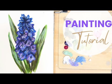 How to Paint a Hyacinth Flower With Acrylic Paints Step by Step Painting Tutorial