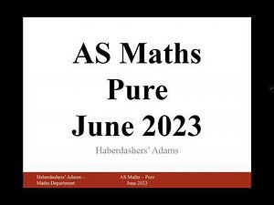 AS Maths - 2023 - Pure - Q17