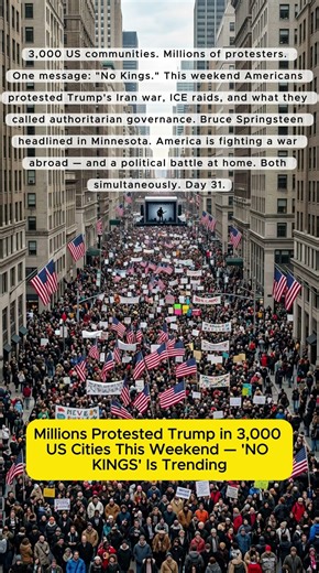 Millions Protested Trump in 3,000 US Cities This Weekend — 'NO KINGS' Is Trending