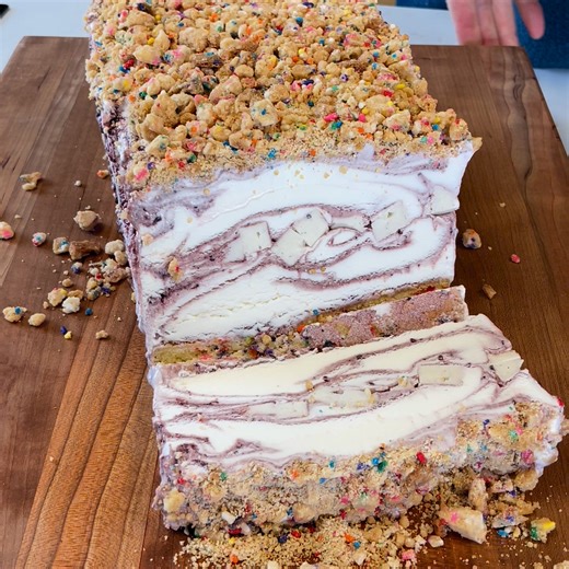 NEW: Salt & Straw Ice Cream Cake Seven hand-packed layers of rainbow-flecked yellow cake, Double Fold Vanilla ice cream swirled with blackberry jam, tangy cream cheese frosting, and of course sprinkles. Order today! | Salt & Straw Ice Cream