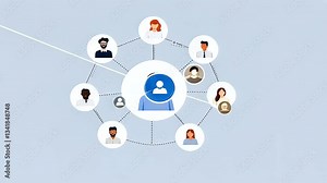 Animated onboarding workflow for new employees with icons Stock Video