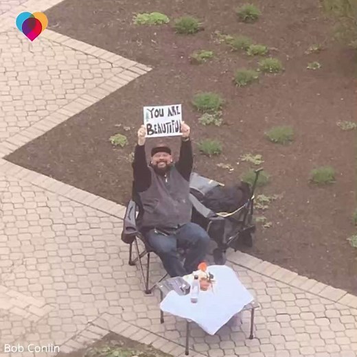 While his wife is on bed rest in the hospital, this husband has been setting up "date nights" outside of her window, as she awaits the birth of their son 💙 https://cbsn.ws/2ZssU2f | The Uplift