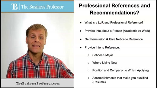 Professional References and Letters of Recommendation
