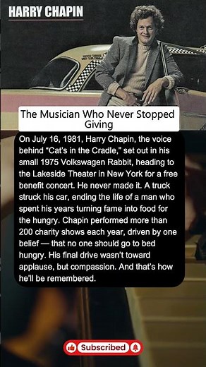 The Tragic End of Harry Chapin – The Musician Who Never Stopped Giving