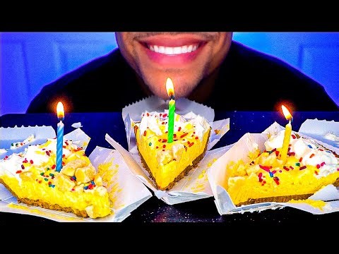 Happy Birthday Burger King Pie Slice Ice Cream Eating Challenge ASMR No Talking Jerry
