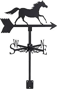 SUPERDANT 1 PCS Weathercock Galloping Horse Ornament Wind Vane Weathervanes Metal Weather Vane for Garden Decor Farmhouse Decorative Outdoor Garden Wind Measuring Tool