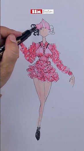 Quick Fashion Drawing Tutorial | SSM Fashion #shorts
