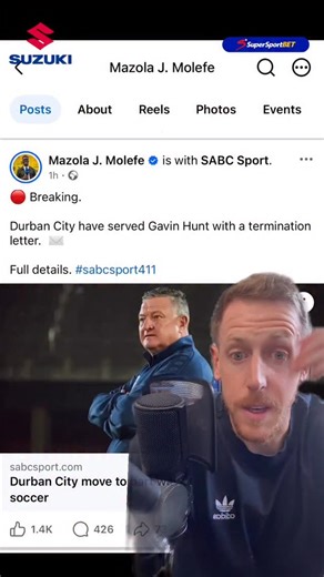 11K views · 530 reactions | Gavin Hunt Gone  Durban City serve coach Gavin Hunt with a termination letter after 14 games, sitting in 8th position. What do you make of the decision? #psl #gavinhunt #durbancity | Michael Morton | Facebook